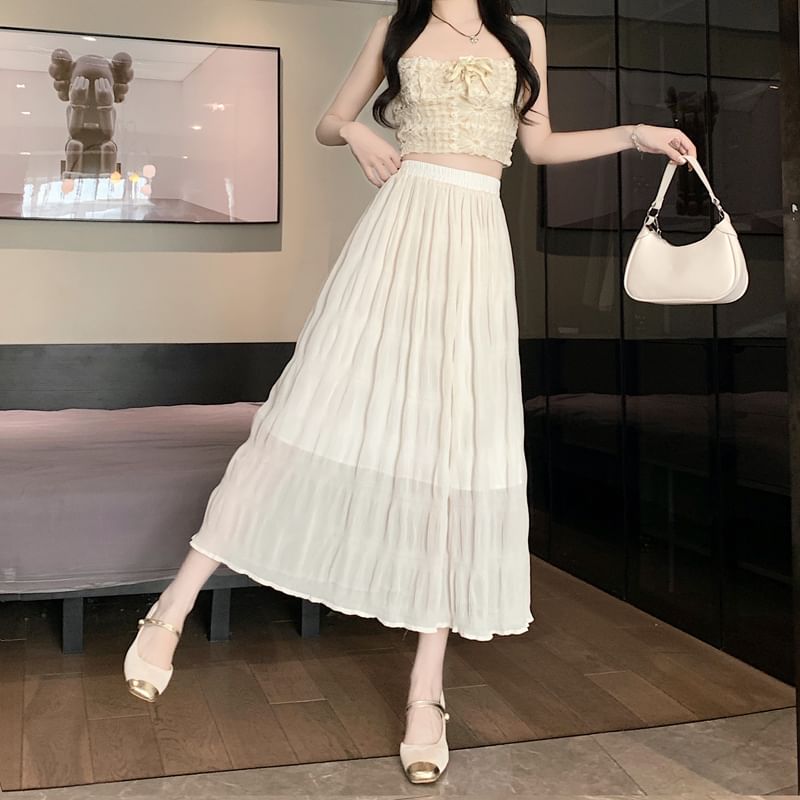 A-Line Midi High Plain Skirt Waist