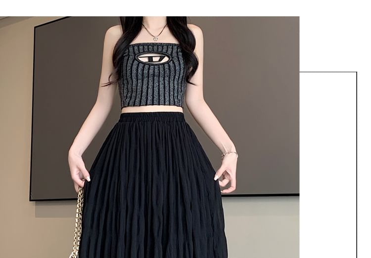 A-Line Midi High Plain Skirt Waist