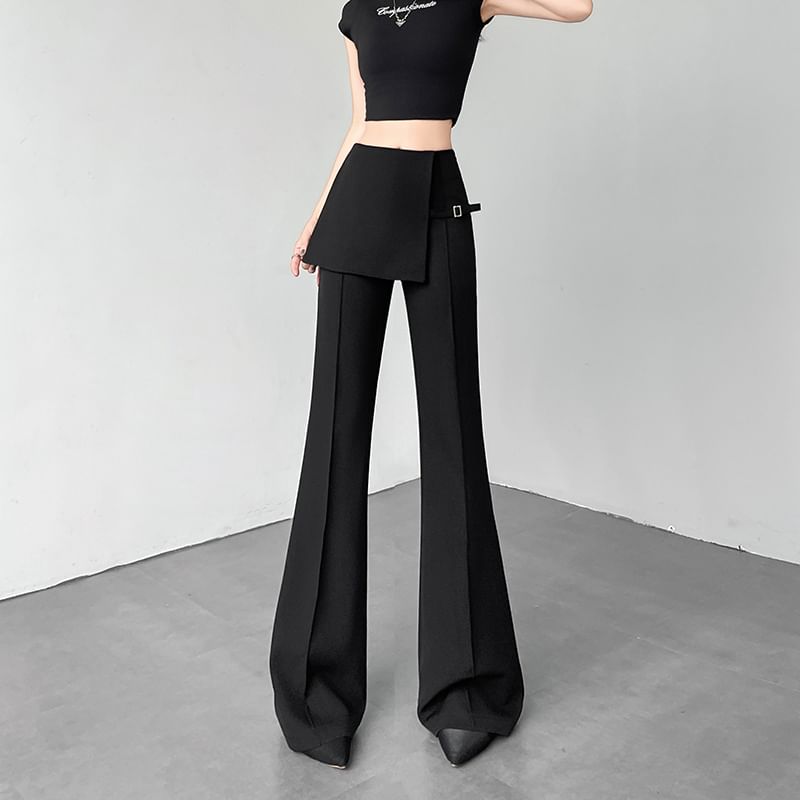 High Buckled Skirt Overlay Flared (Various Suit Designs) Waist Pants
