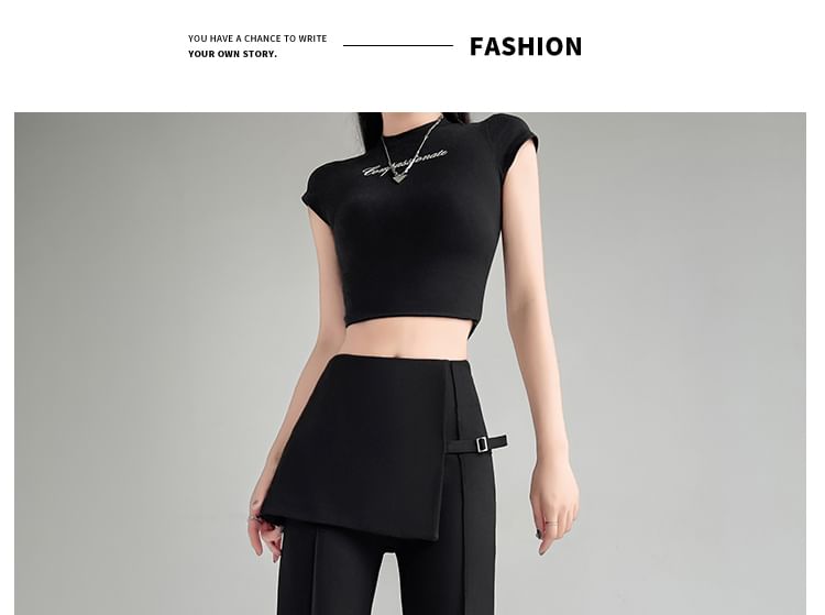 High Buckled Skirt Overlay Flared (Various Suit Designs) Waist Pants