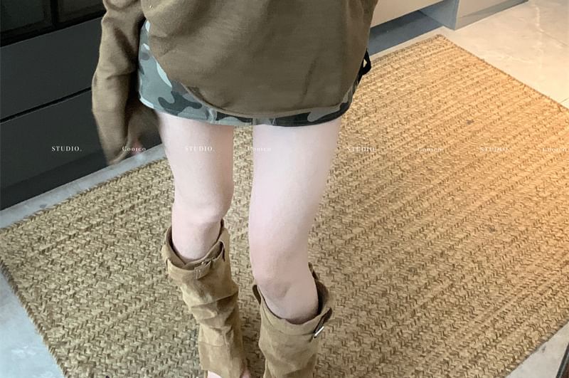 Long-Sleeve Bralette Knit Top Plain / V-Neck