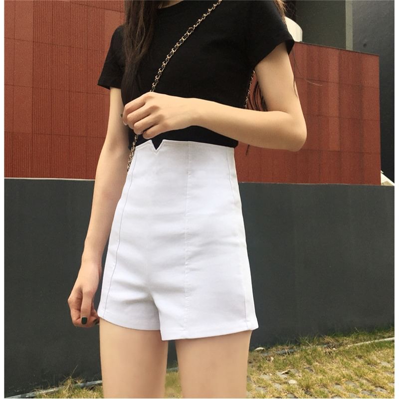 Dress High Shorts Plain Waist