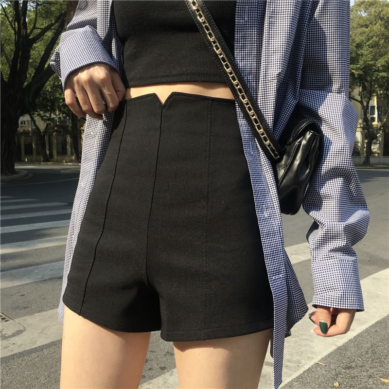 Dress High Shorts Plain Waist