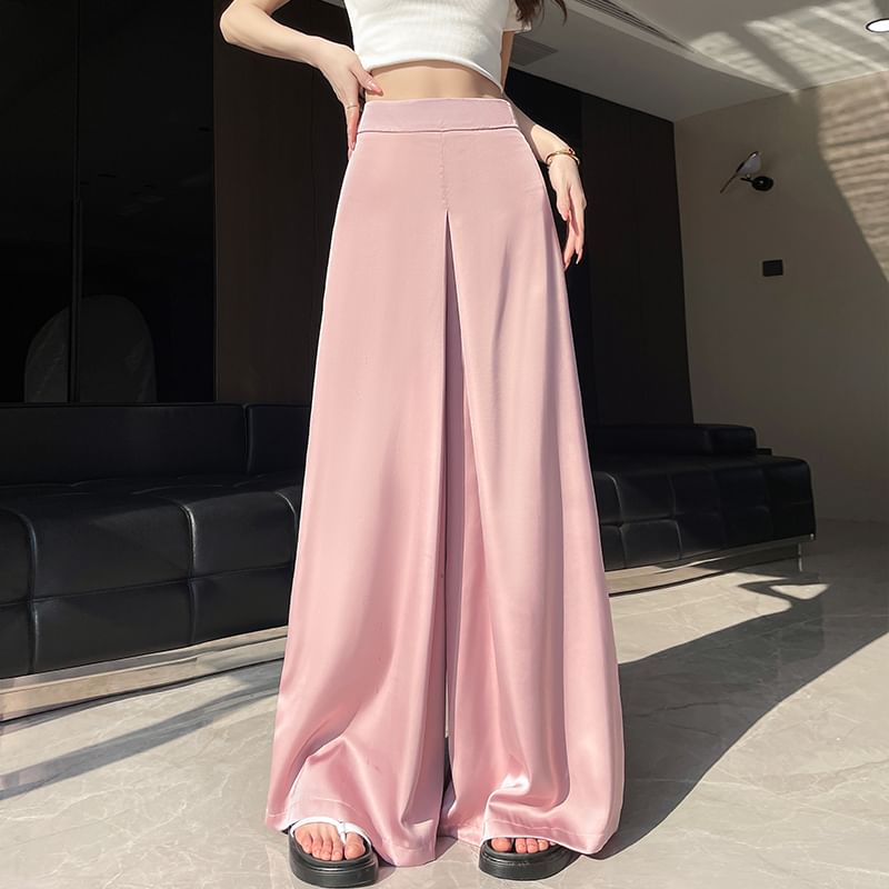 Waist Plain High Culottes