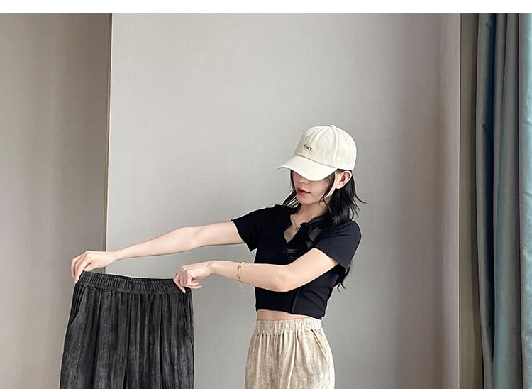 (Various Waist Print Wide Designs) Leg Pants Elastic