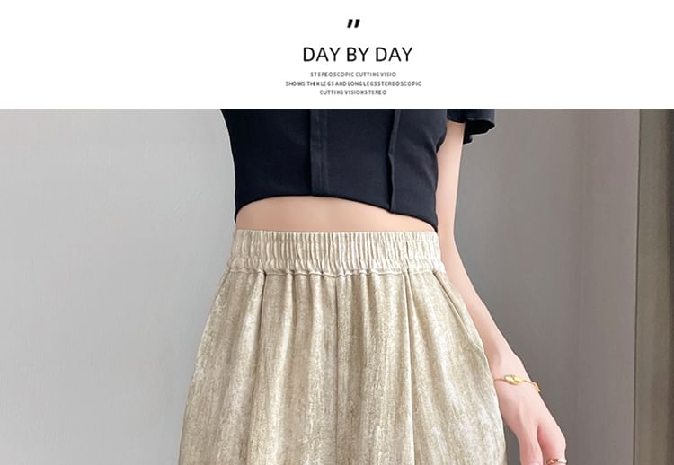 (Various Waist Print Wide Designs) Leg Pants Elastic