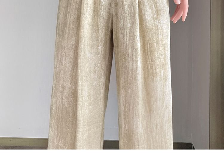 (Various Waist Print Wide Designs) Leg Pants Elastic