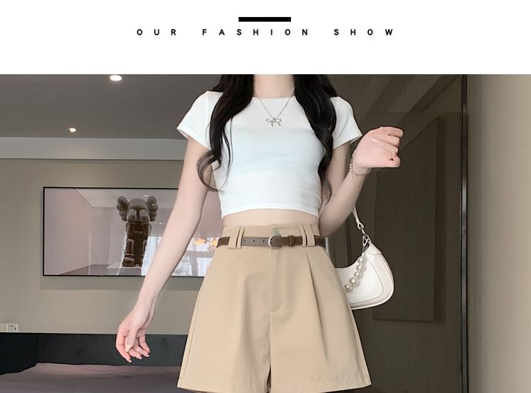 Dress High Plain Shorts Waist