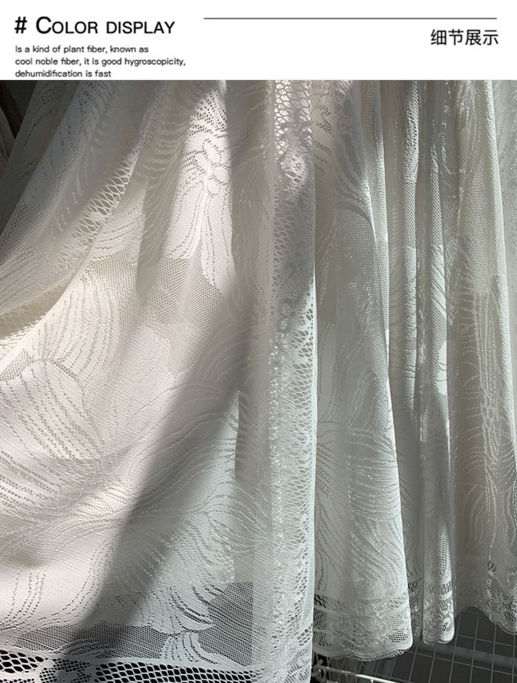 Waist Lace Floral Trim Maxi A-Line High Skirt