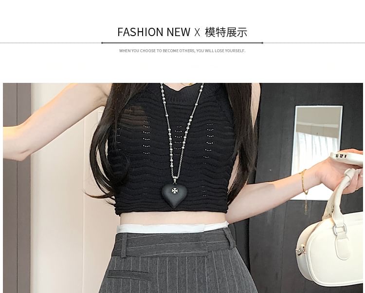 High A-Line Rise Asymmetrical Mini Pinstriped Skirt