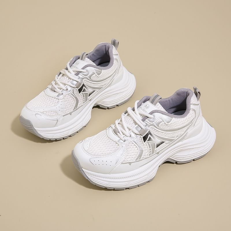 Panel Sneakers Platform Mesh