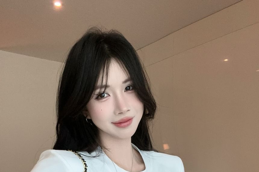 Short-Sleeve Tee Crew Lettering Slim Fit Neck