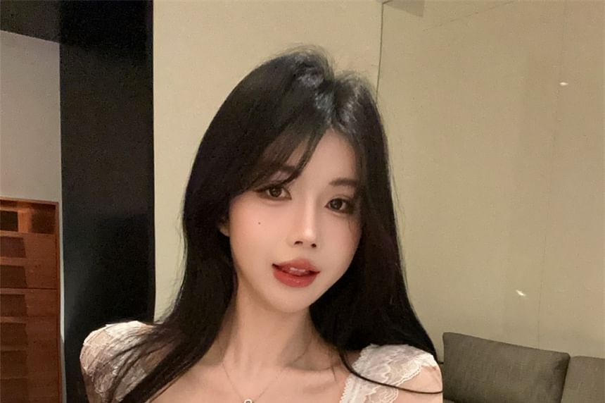 Padded Bow Fit Lace Camisole Top Panel Slim Fringed