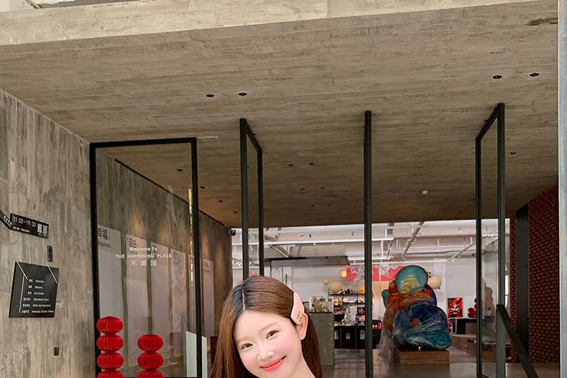 Bow Top Panel Camisole Slim Fit Halter Beaded Lace