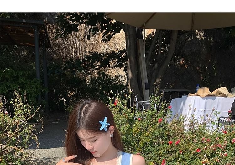 Tank Lace Square Fit Slim Neck Top Bow Trim