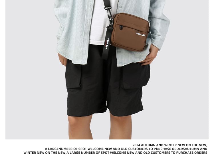 Crossbody Nylon Lettering Bag Print