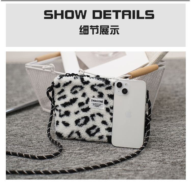Fleece Applique Bag Crossbody