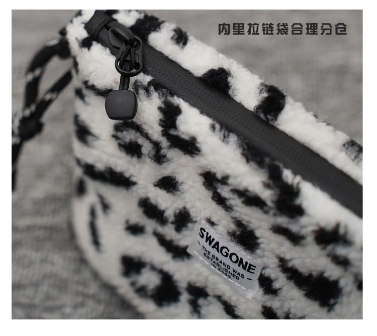 Fleece Applique Bag Crossbody