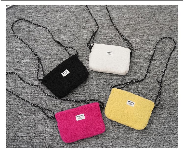 Fleece Applique Bag Crossbody