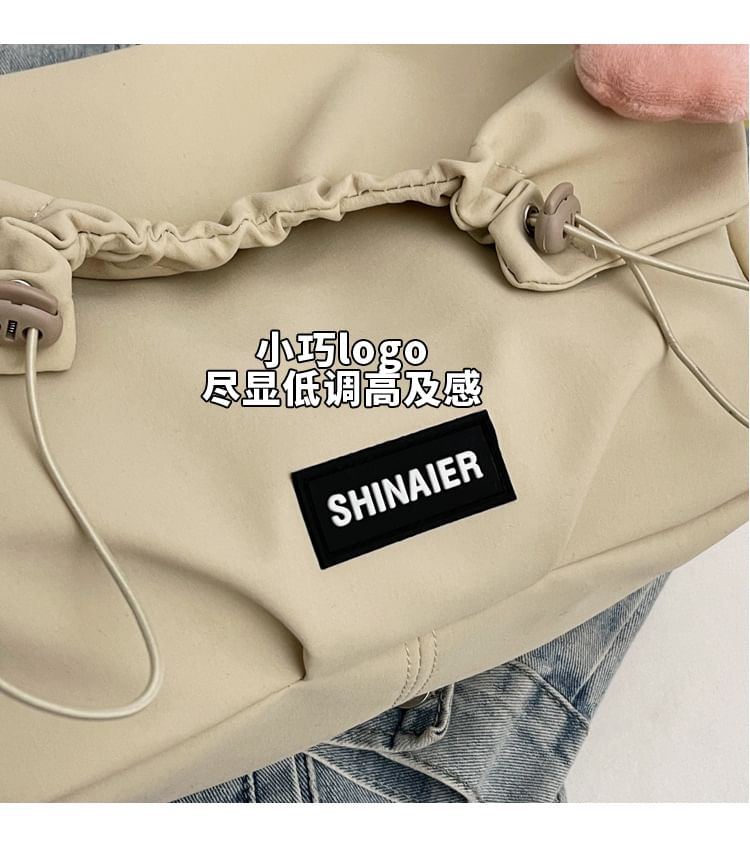 Drawstring Bag Plain Crossbody Flap