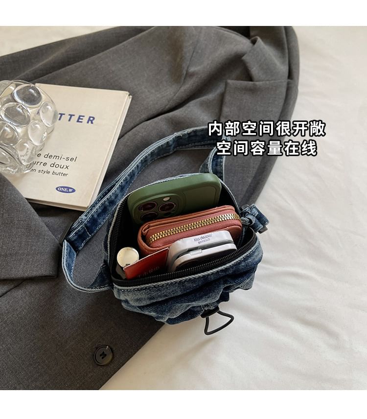 Drawstring Bag Mobile Denim Phone Crossbody