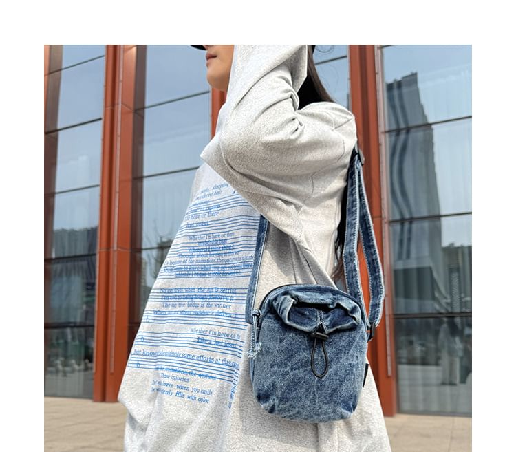 Drawstring Bag Mobile Denim Phone Crossbody
