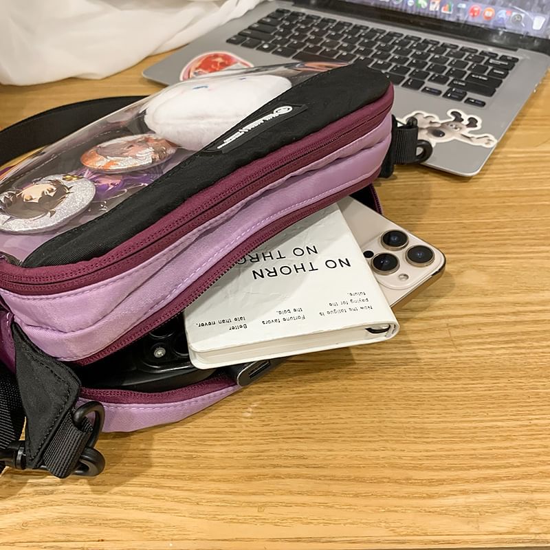 PVC Crossbody Panel Bag Nylon