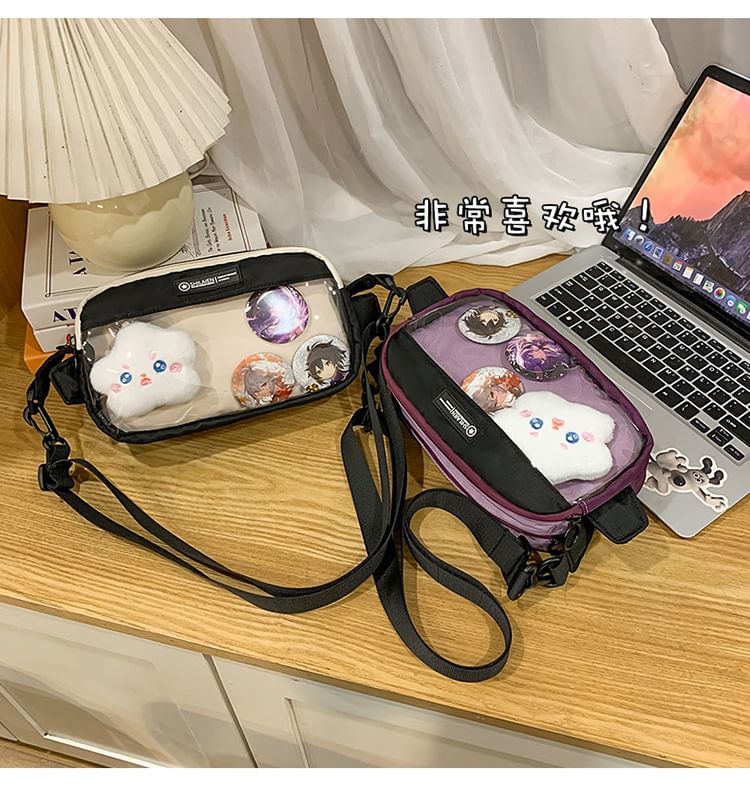 PVC Crossbody Panel Bag Nylon