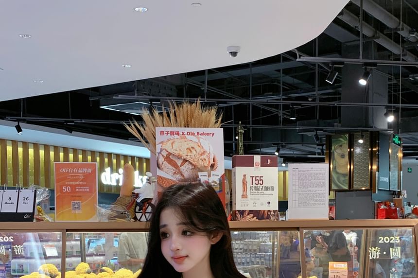 Long-Sleeve Asymmetrical Fit Mock Tee Two Slim Tone Two-Piece