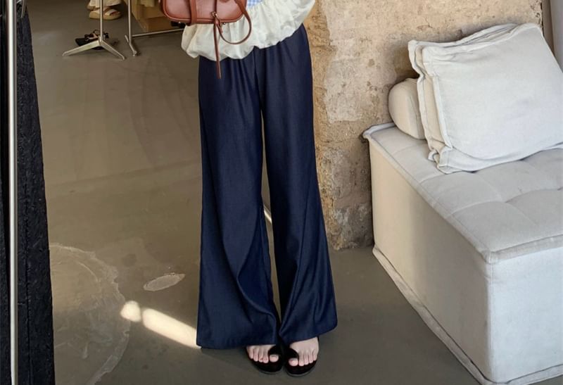 Panel Jeans Plaid Washed Top High / Wide Cami Asymmetrical Leg Waist