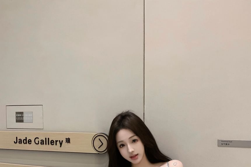 Glitter Cami Bow Top Rhinestone