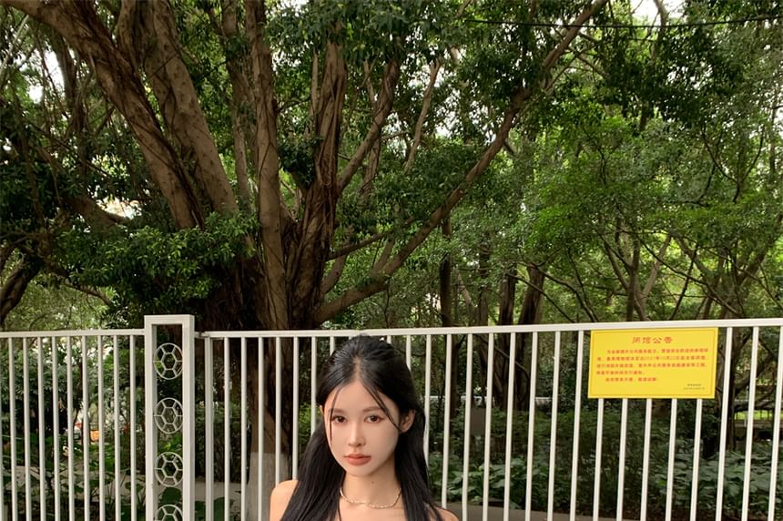 Plain Ruffle Asymmetrical Cami Top