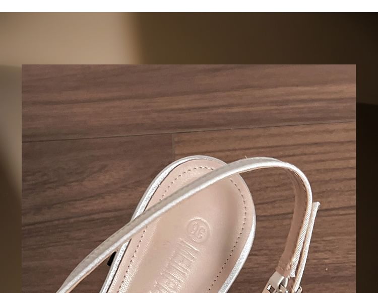 Slingback Pointy Heel Rhinestone Sandals High