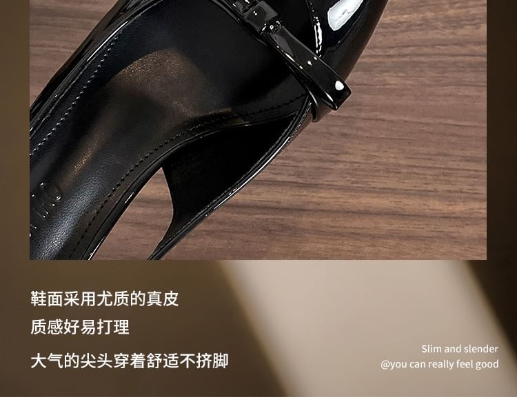 Sandals High Plain Pointy Heel Bow Slingback