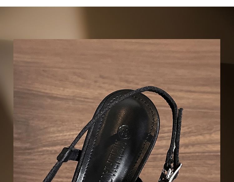 High Pointy Sandals Plain Slingback Heel