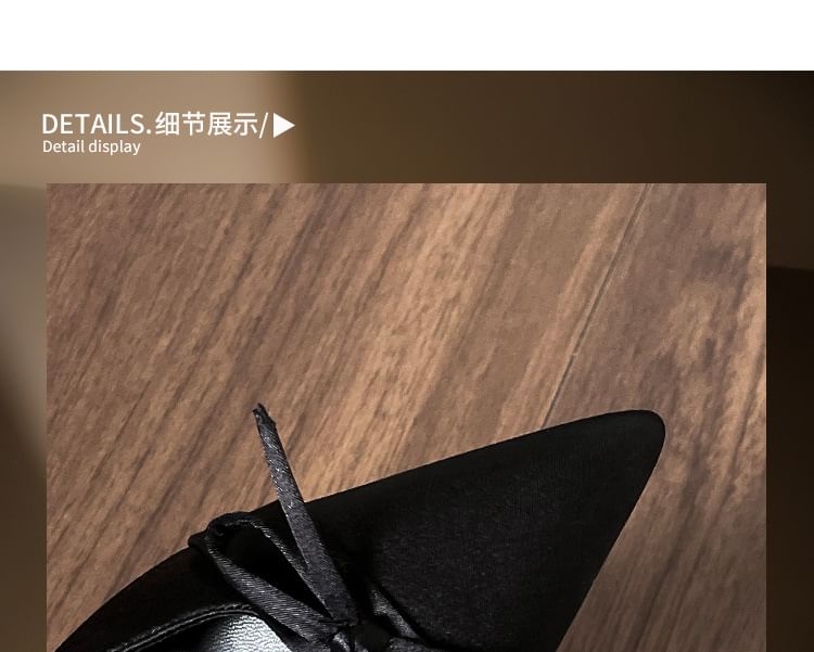 Slingback Bow Sandals High Heel Plain Pointy