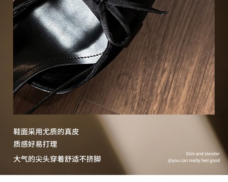 Slingback Bow Sandals High Heel Plain Pointy