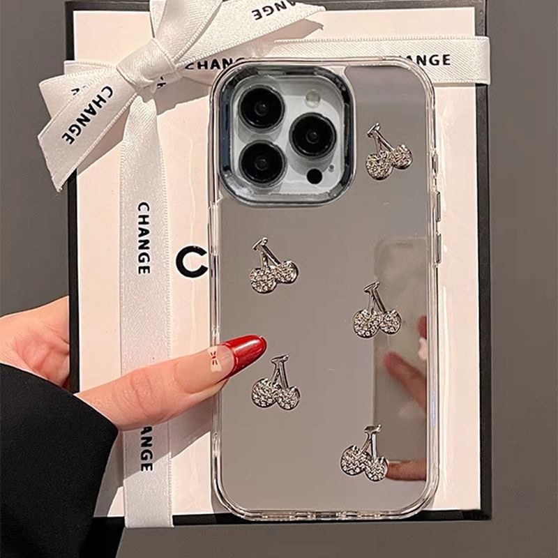 Mirrored Case / Phone Strap Cherry Set