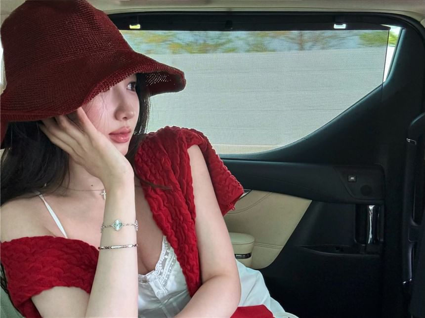 Pintuck Plain Camisole / Cardigan Top Panel Lace