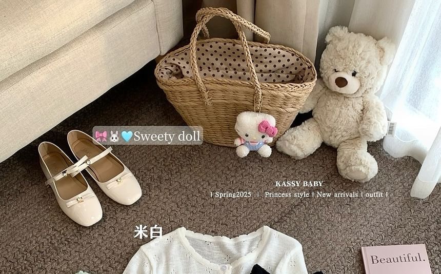 Round V-Neck Neck Cardigan Trim Top Set: Knit Plain Camisole Lace +