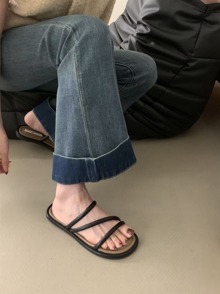 Sandals Flat Leather Faux