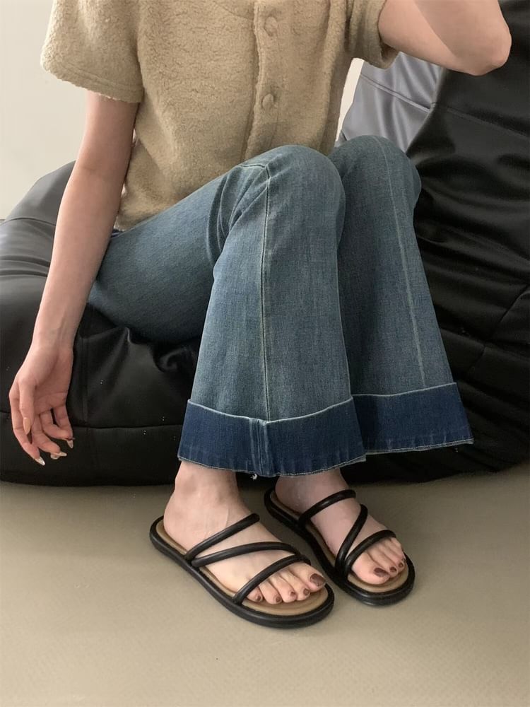 Sandals Flat Leather Faux