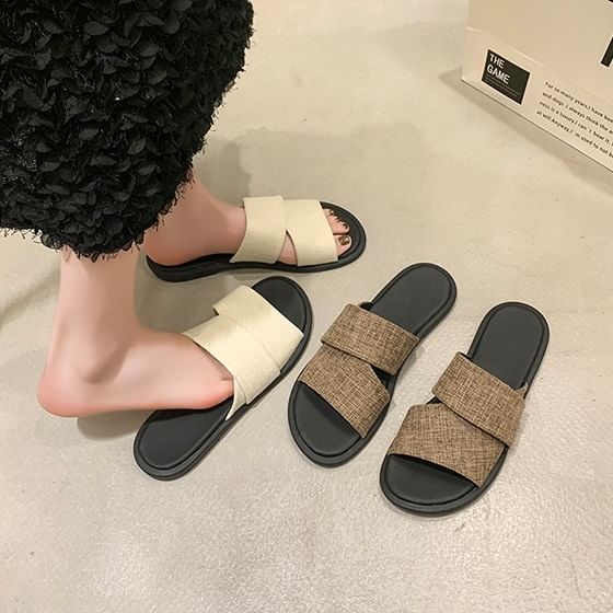 Canvas Slide Strap Sandals