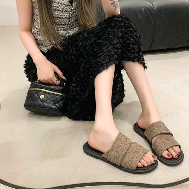 Canvas Slide Strap Sandals