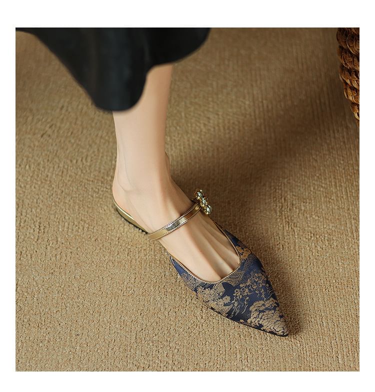 Pointed Heel Low Mules