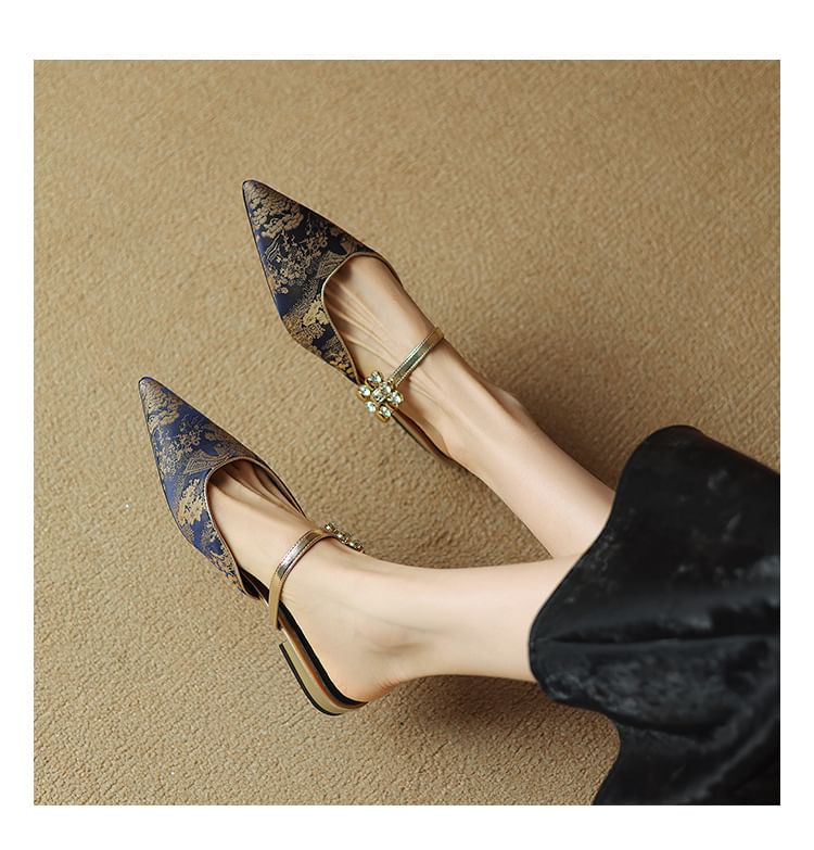 Pointed Heel Low Mules
