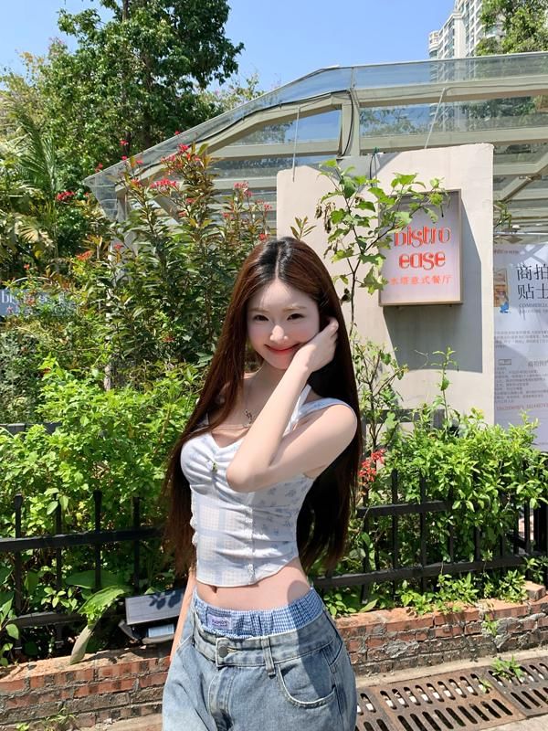 Print V-Neck Panel Floral Bow Top Camisole