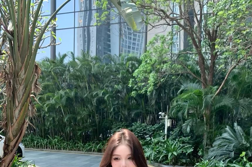 T-Shirt Neck Cartoon Sleeve Bow Scoop Crop Cap Print