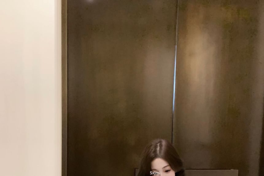 Crop Cold Plain Shoulder Top Short-Sleeve