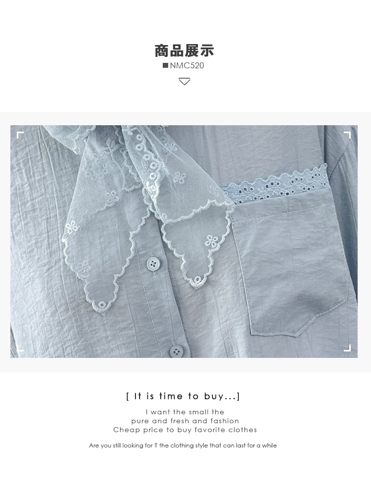 Overfit Lace-Scarf Shirt - LaceLux